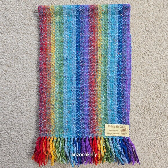 Spiddal Craftcentre Accessories - NWOT Handwoven Merino Wool Colorful Stripe Scarf Ireland